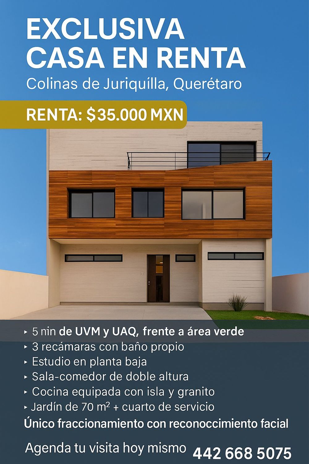 CASA EN RENTA COLINAS DE JURIQUILLA QUERÉTARO