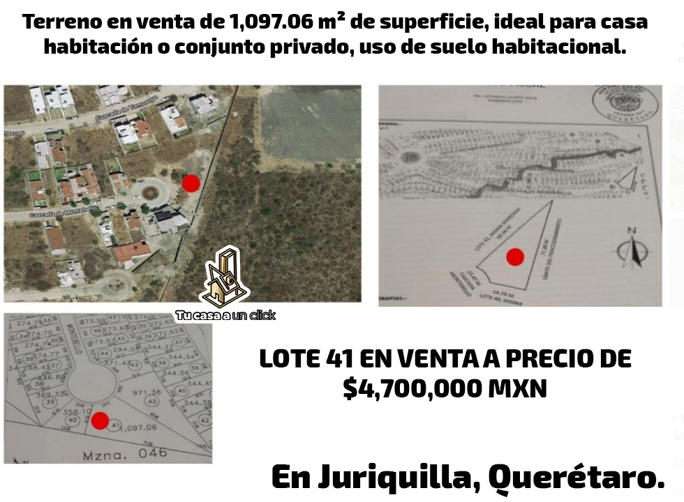 Terreno en venta de 1,097.06 m² en Real de Juriquilla Querétaro 